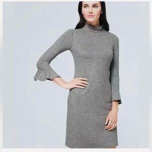 WHBM Shimmer Mockneck Flutter Sleeve Dress